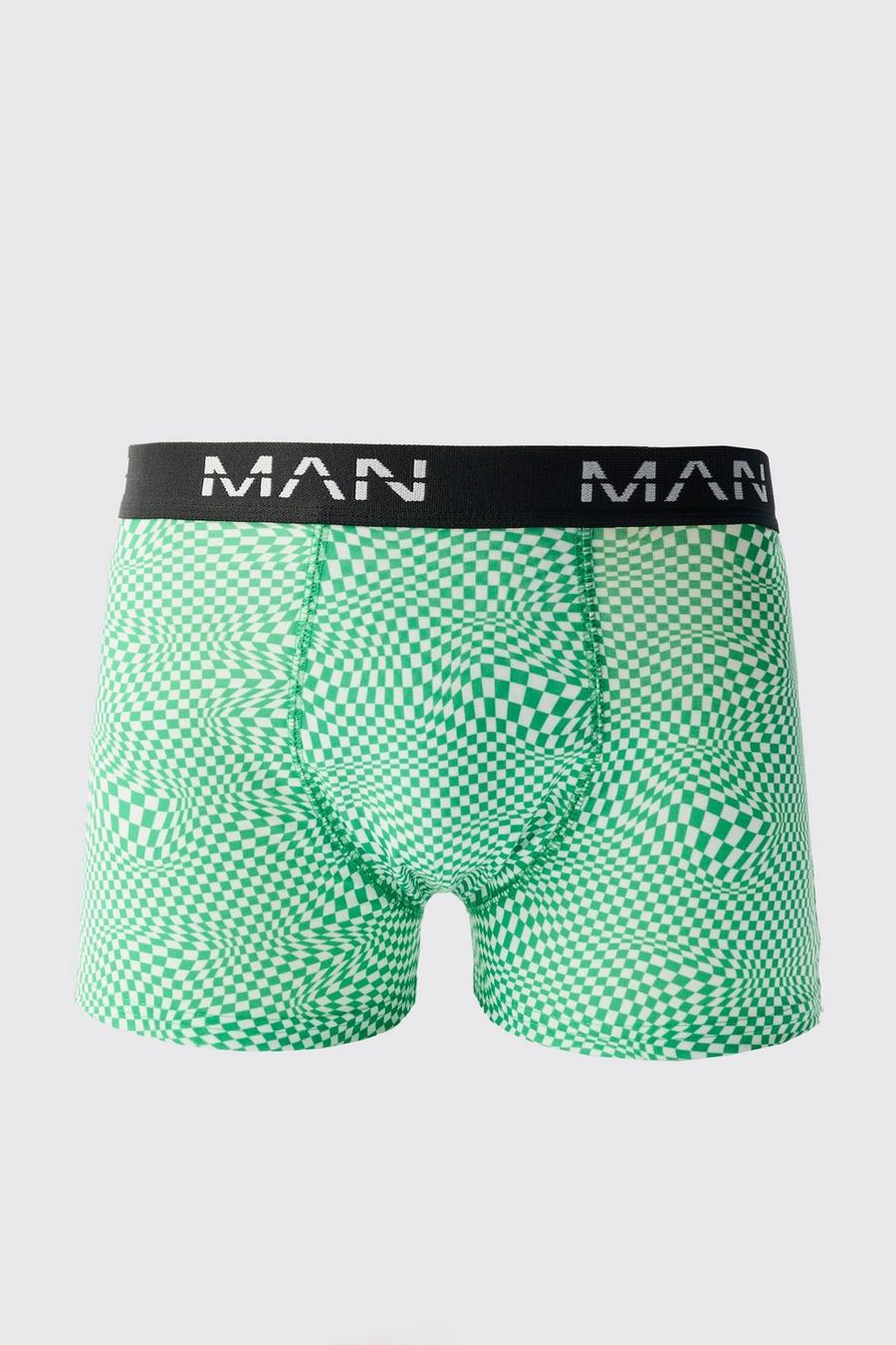 Green Abstract Print Boxers image number 1
