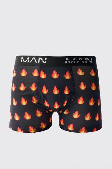 Flame Print Boxers black