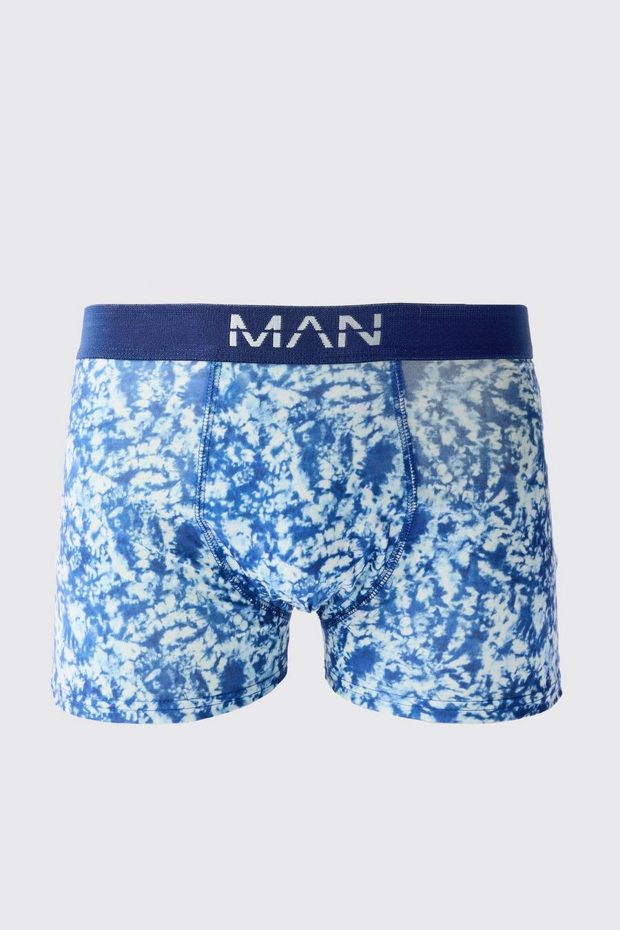 Boxer con stampa in fantasia tie dye, Blue image number 1