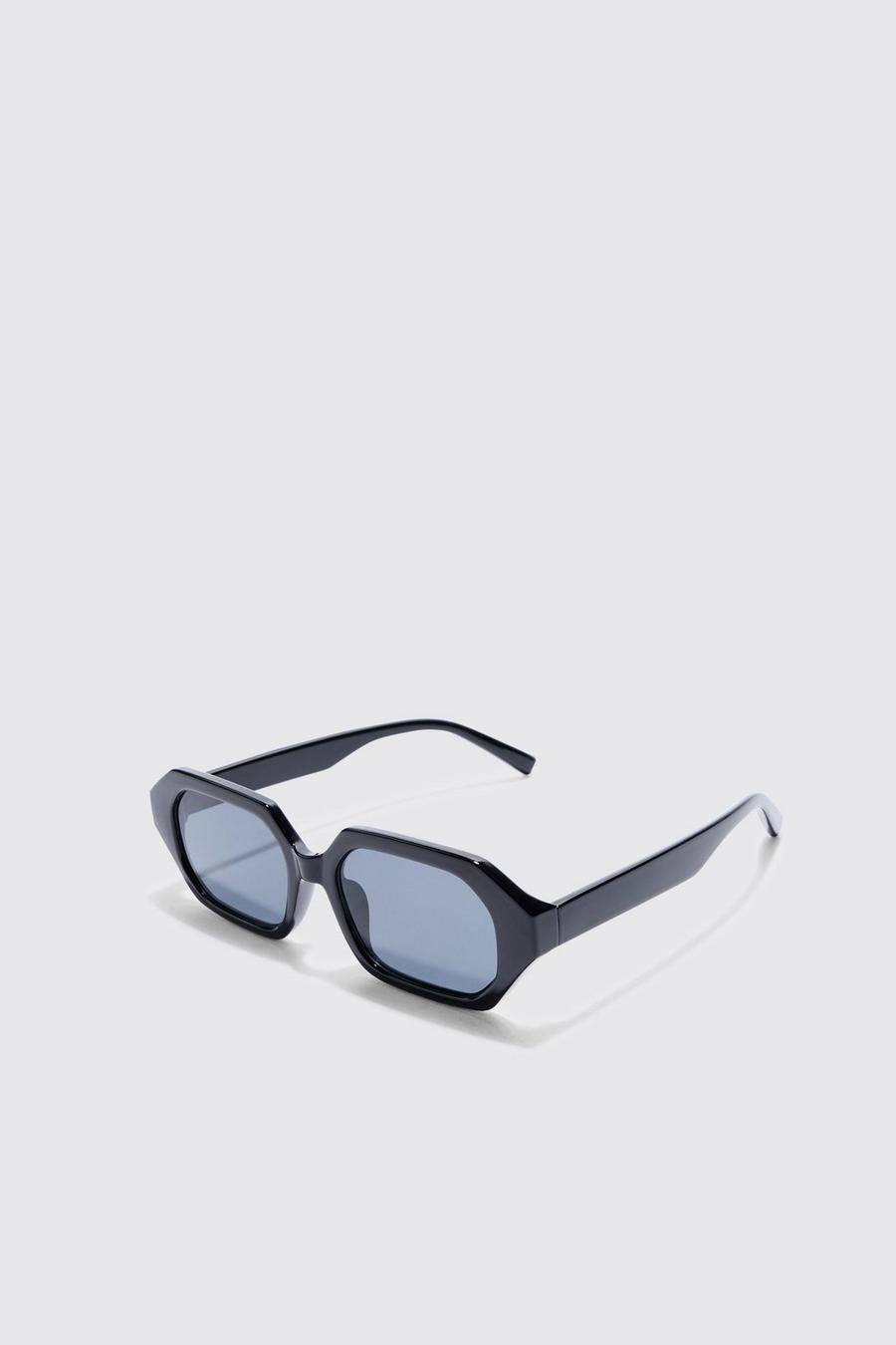Chunky Hexagonal Sunglasses In Black