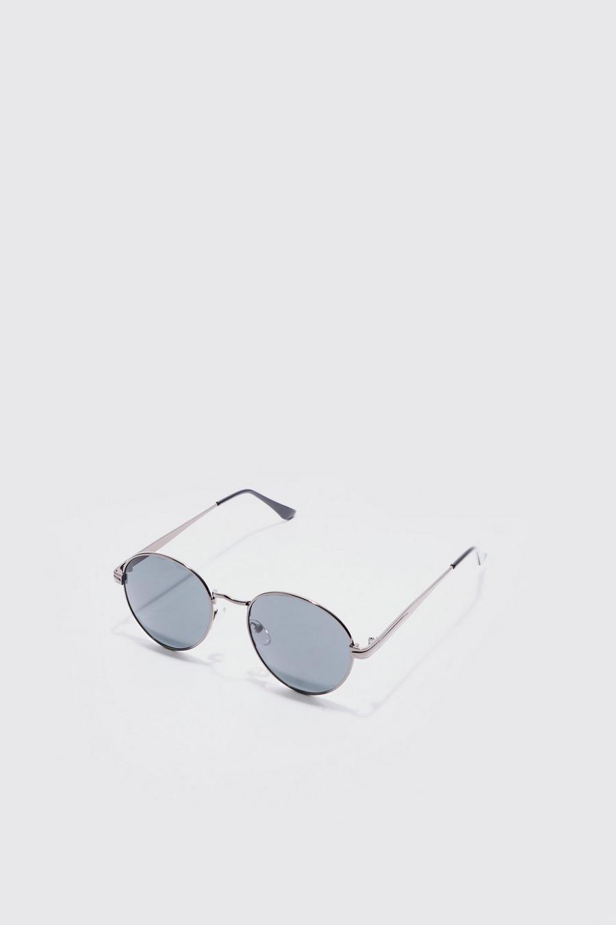 Runde Metall-Sonnenbrille in Silber, Silver image number 1