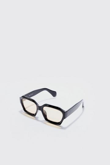 Hexagonal Sunglasses In Black black