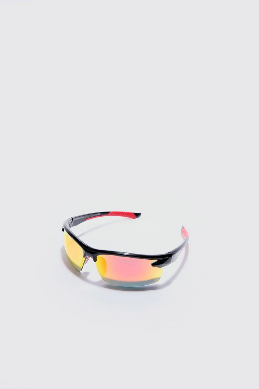 Rahmenlose Racer-Sonnenbrille in Rot, Red image number 1