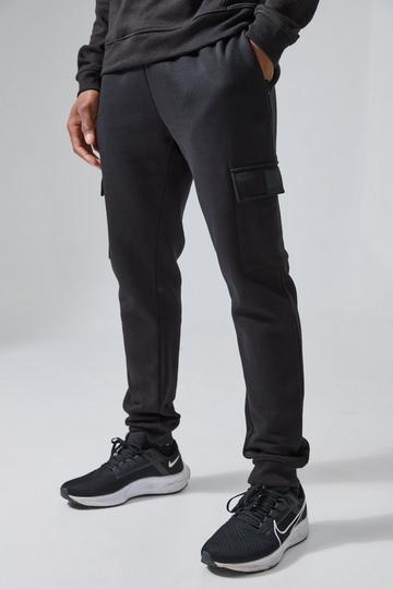 Black Man Active Gym Regualr Fit Cargo Sweatpant