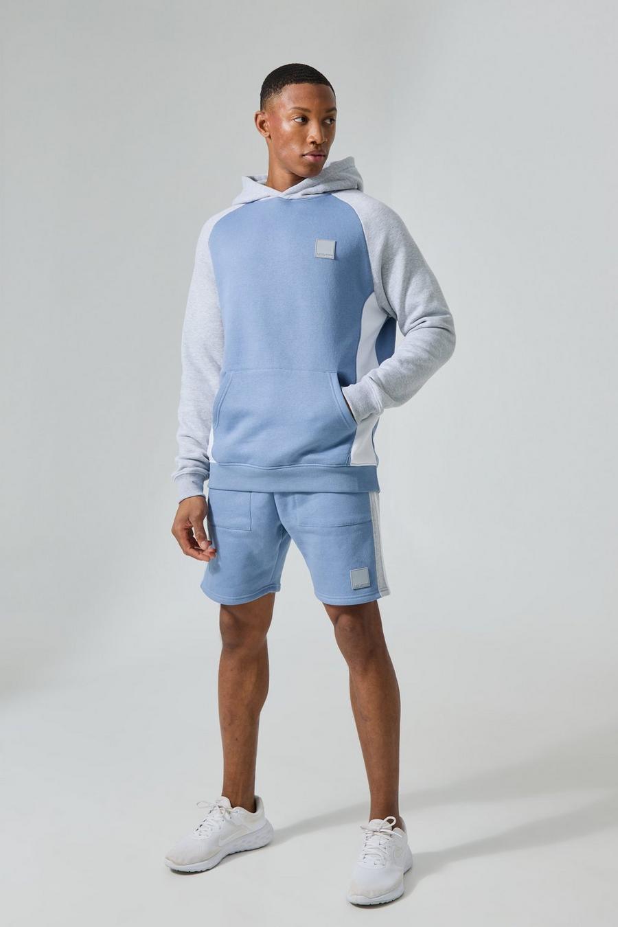 Slate MAN Active Träningsoverall med shorts och blockfärger image number 1