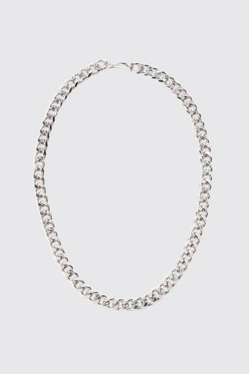 Silver Metal Chain Necklace In Silver