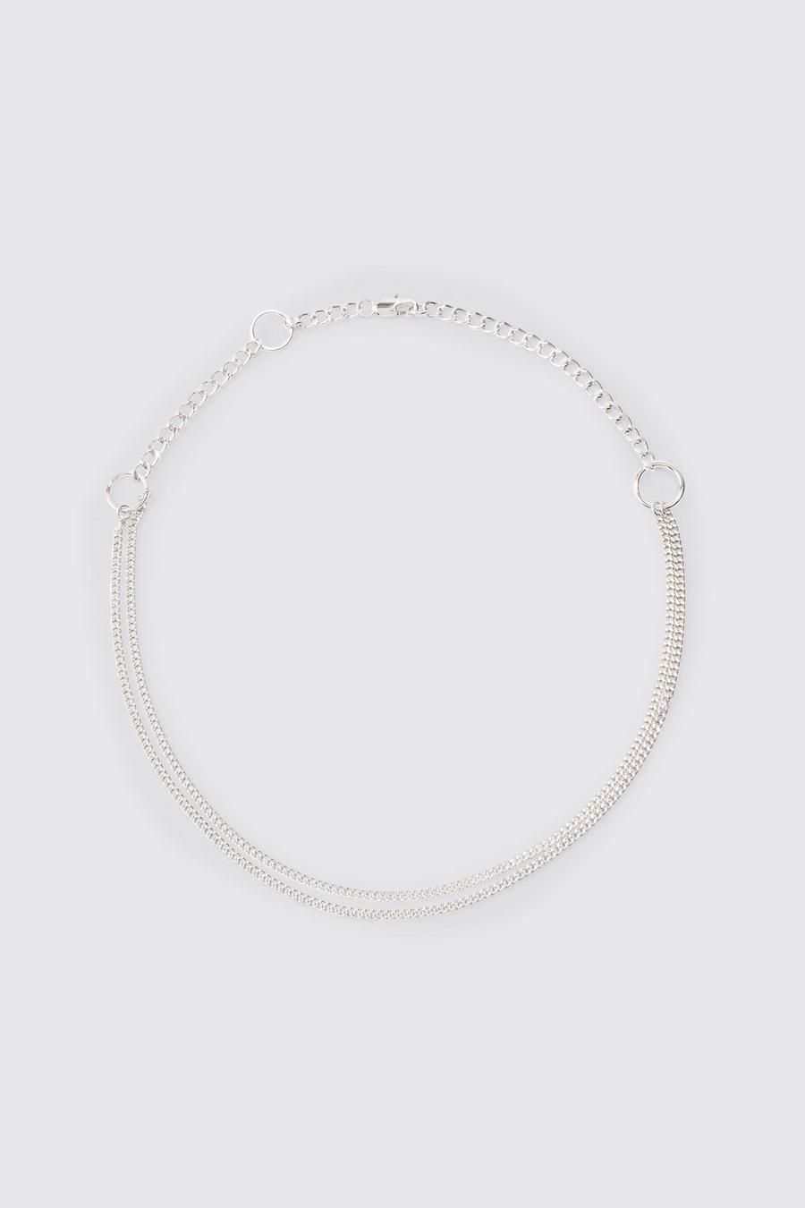 Loop Detail Metal Chain Necklace In Silver