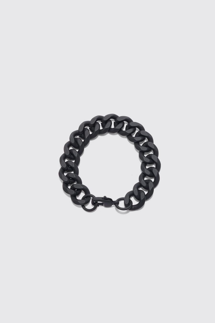 Chunky Chain Matte Finish Bracelet In Black image number 1