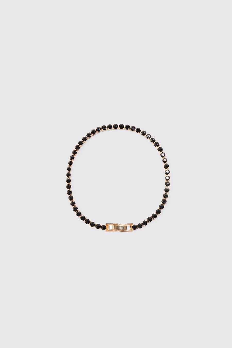 Iced Bracelet With Contrast Stones In Black