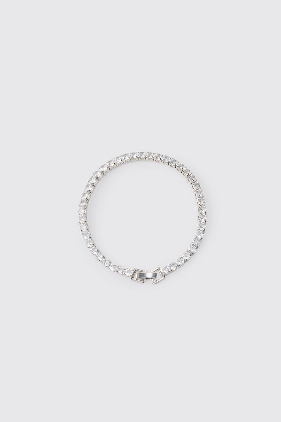 Silbernes Armband mit Strass, Silver image number 1