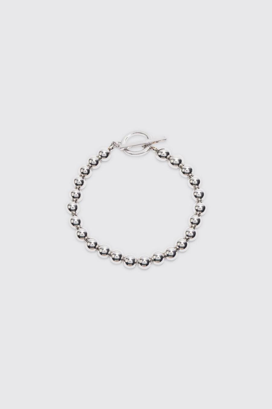 Bracelet métallisé à perles, Silver image number 1