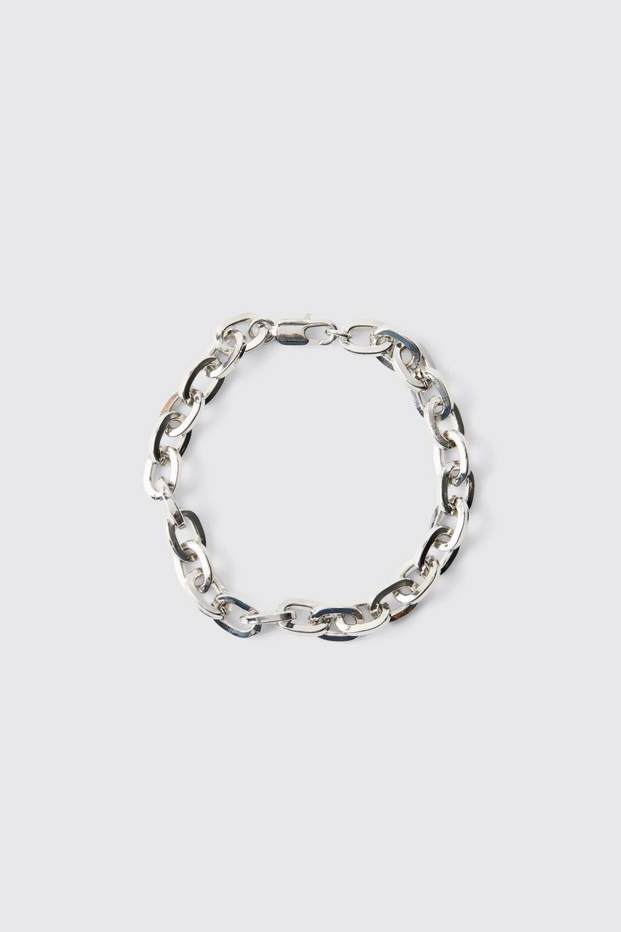 Chunky Metal Chain Bracelet In Silver