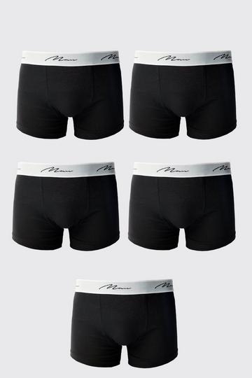 Black 5 Pack Man Signature Trunks