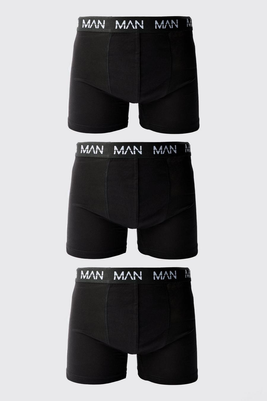 3er-Pack mittellange Man-Dash Boxershorts, Black image number 1