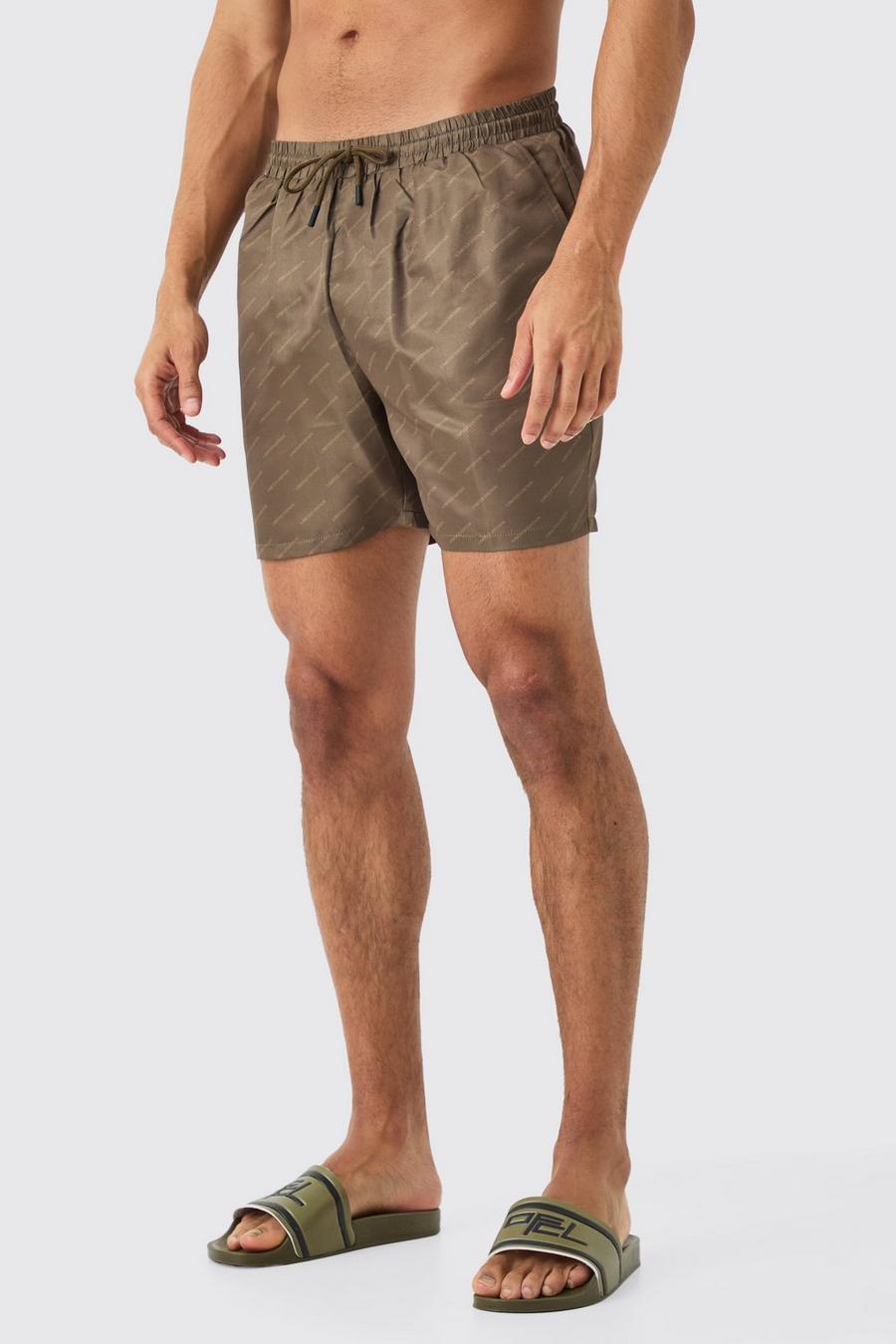 Brown Mid Length Limited Edition Swim Short image number 1