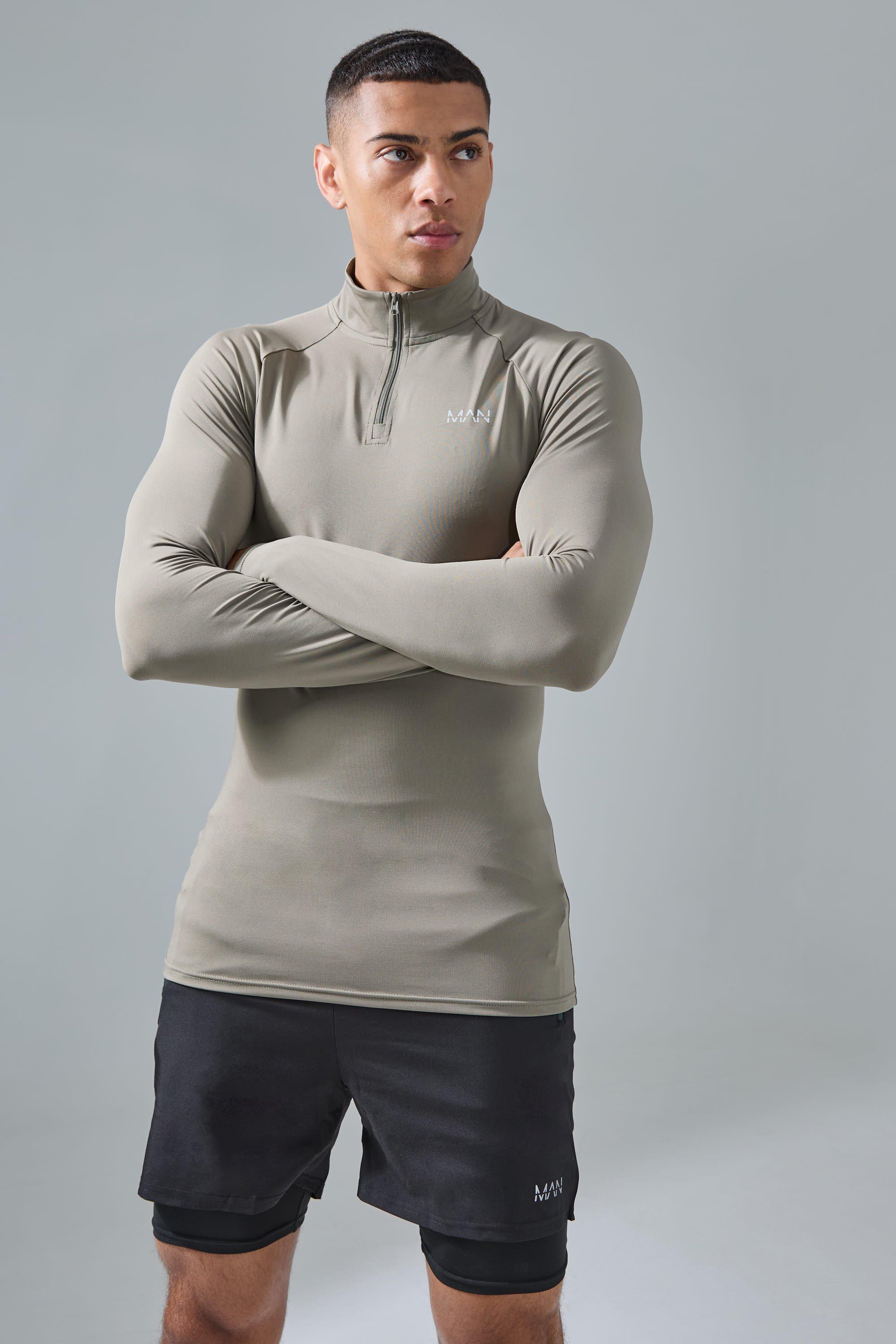 Man Active Quarter Zip 2 in 1 Short Tracksuit boohoo IE