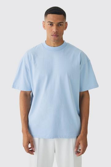 Blue Oversized Extended Neck Heavyweight T-shirt