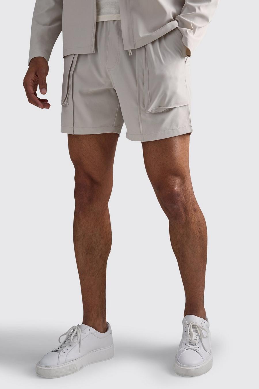 Stone Nette Geplooide Stretch Tech Shorts