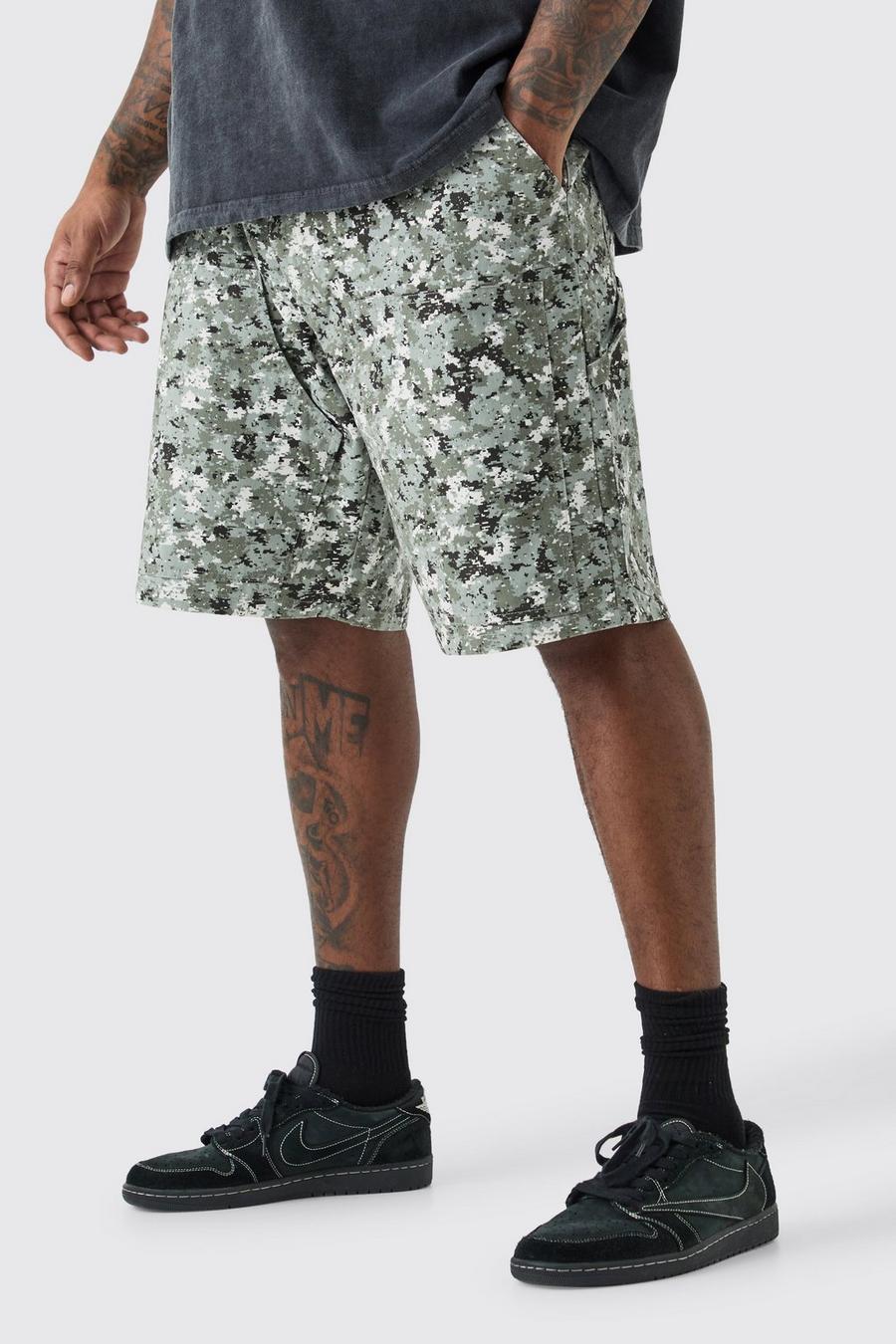 Plus Camouflage Twill Cargo-Shorts, Multi image number 1