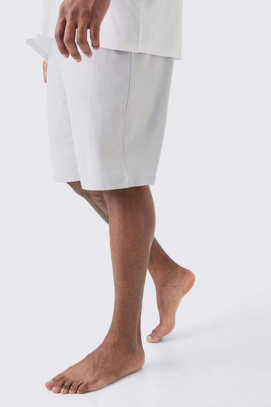 Plus Premium Loungewear-Shorts mit elastischem Bund, Ash grey image number 1