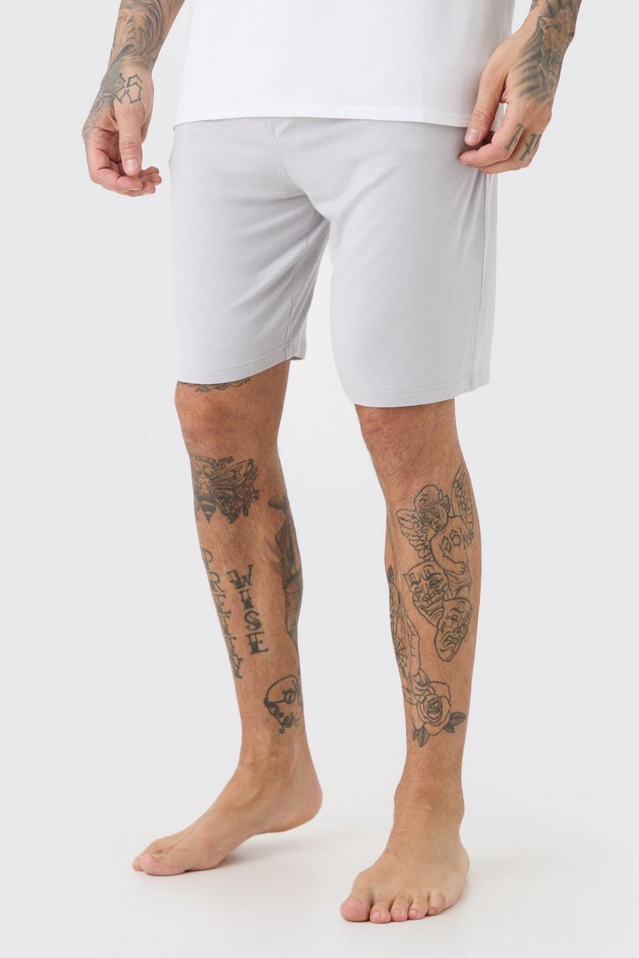 Pantalón corto Tall para estar en casa de mezcla modal Premium con cintura elástica, Ash grey image number 1