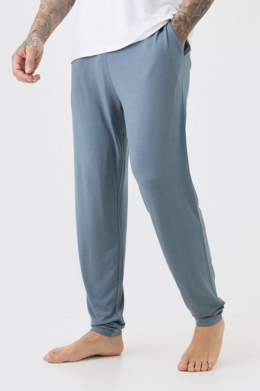 Slate blue Tall Premium Modal Mix Relaxed Fit Lounge Bottoms image number 1