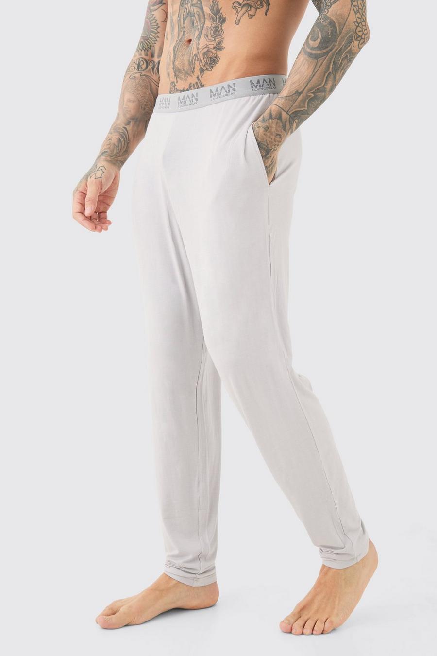 Ash grey Tall Premium Modal Mix Relaxed Fit Lounge Bottoms image number 1