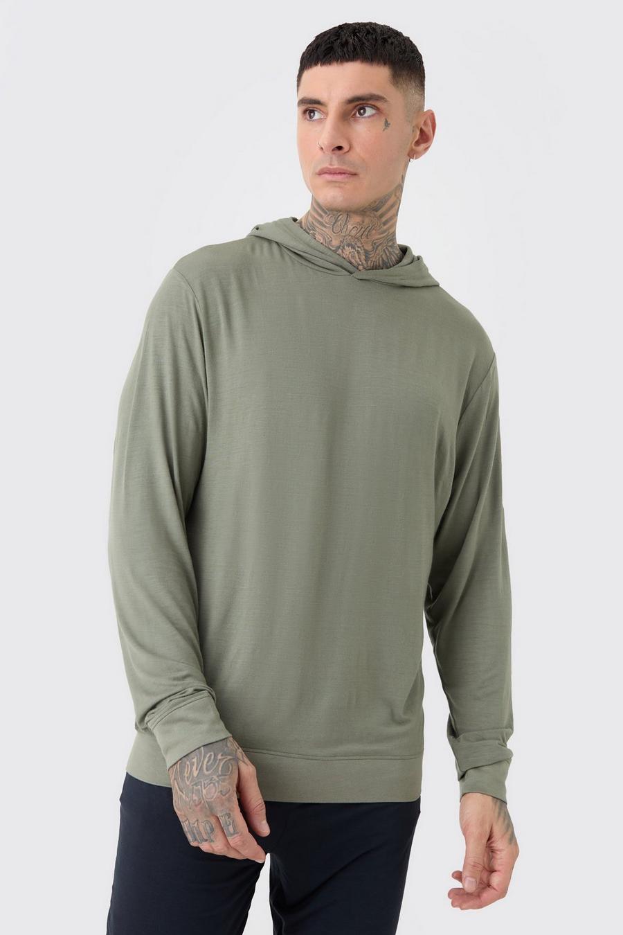 Khaki Tall Premium Hoodie med hoodie image number 1
