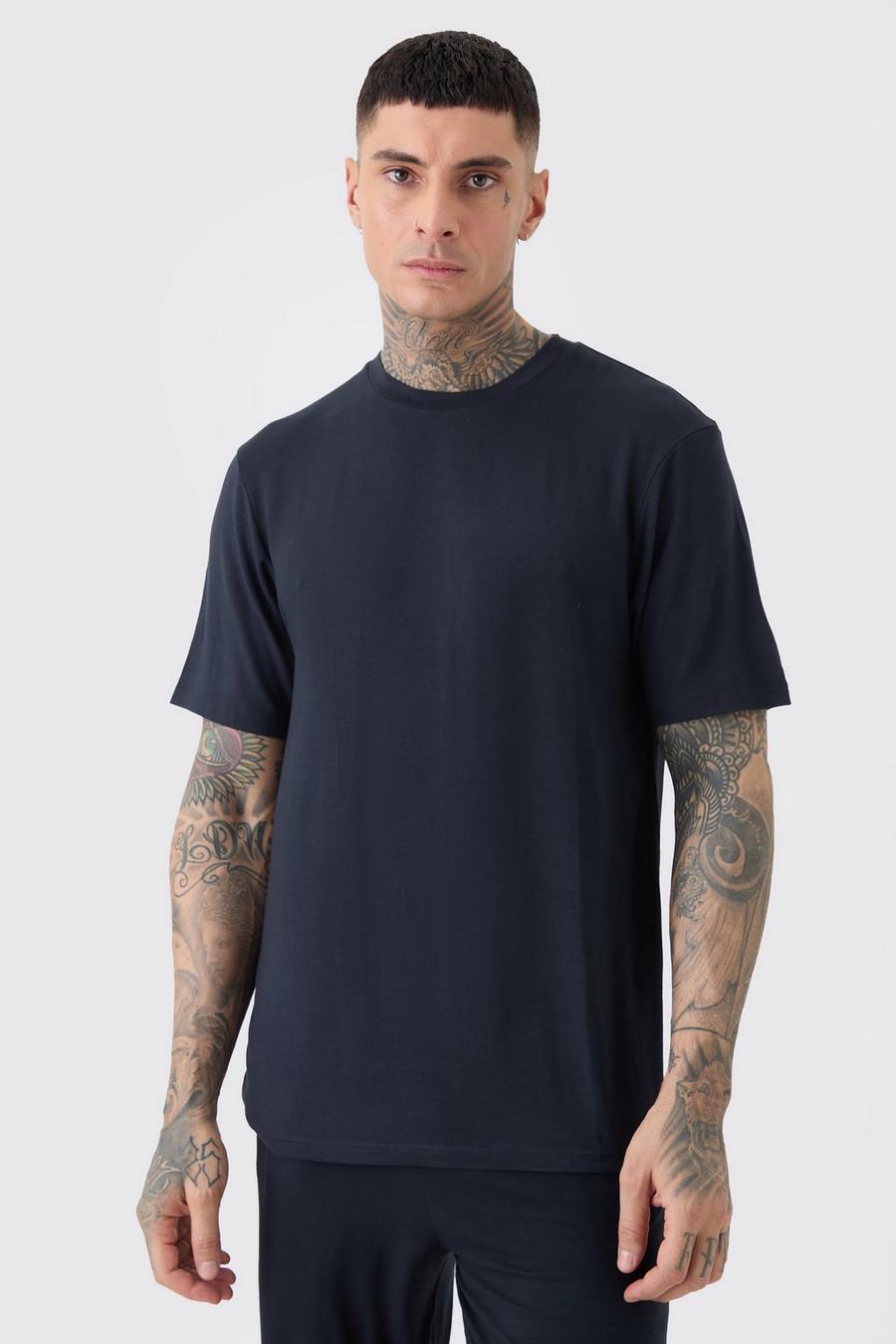 Tall Premium Loungewear T-Shirt mit Detail, Black image number 1