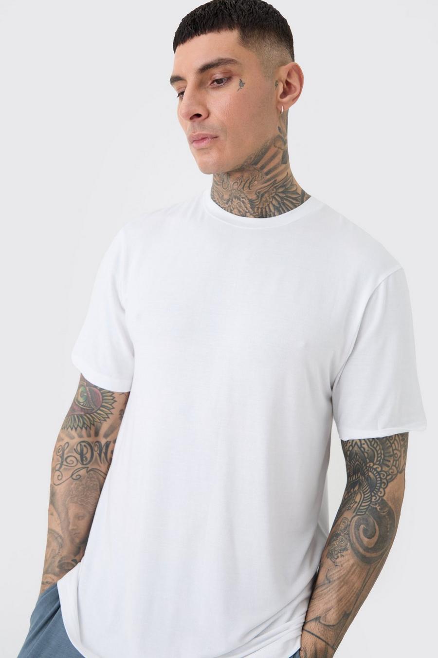 Tall Premium Loungewear T-Shirt mit Detail, White image number 1