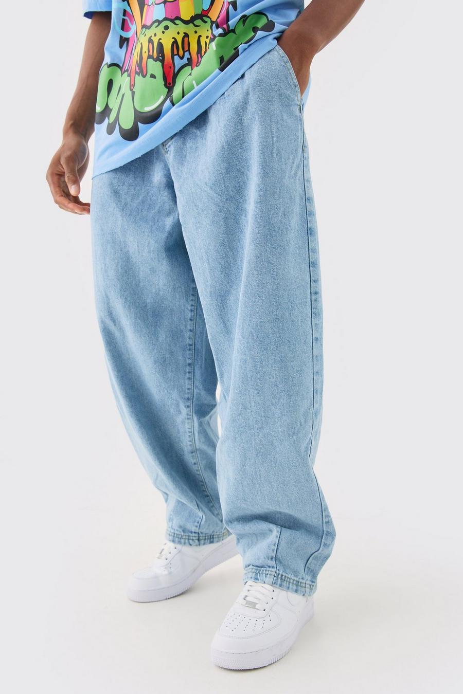 Balloon Fit Jeans In Ice Blue