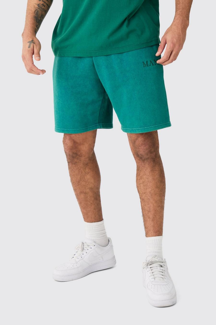 Teal Relaxed Washed Man Short image number 1