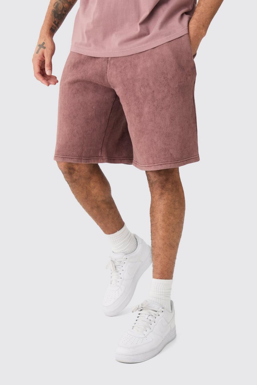 Chocolate Oversize shorts med tvättad effekt