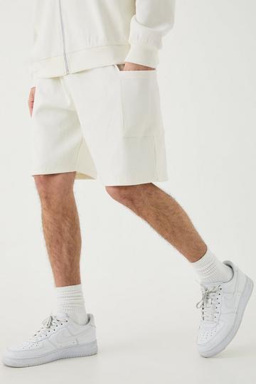 Relaxed Heavyweight Ribbed Patch Pocket Short ecru