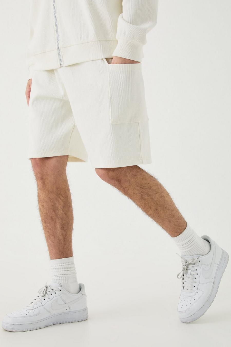 Ecru Relaxed Heavyweight Ribbed Patch Pocket Short image number 1