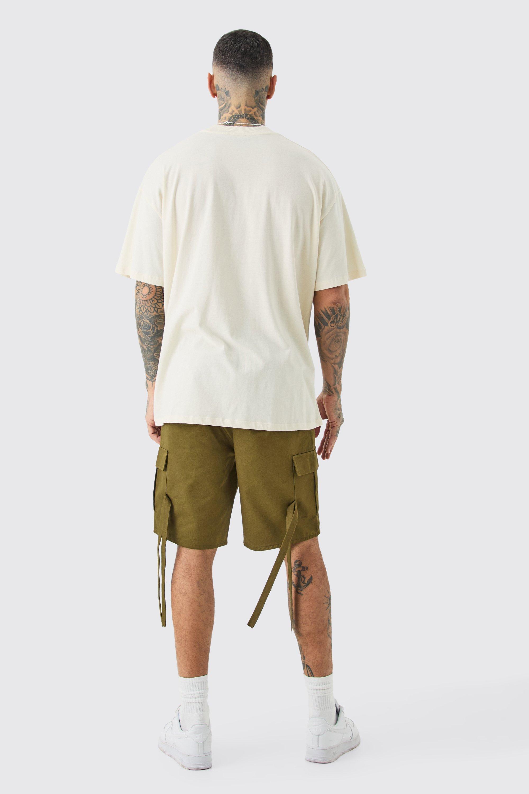 Tall Elasticated Waist Twill Cargo Short boohoo
