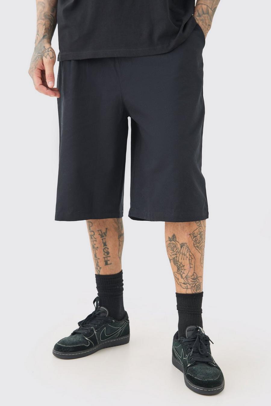Pantalón deportivo Tall de sarga con cintura fija, Black image number 1