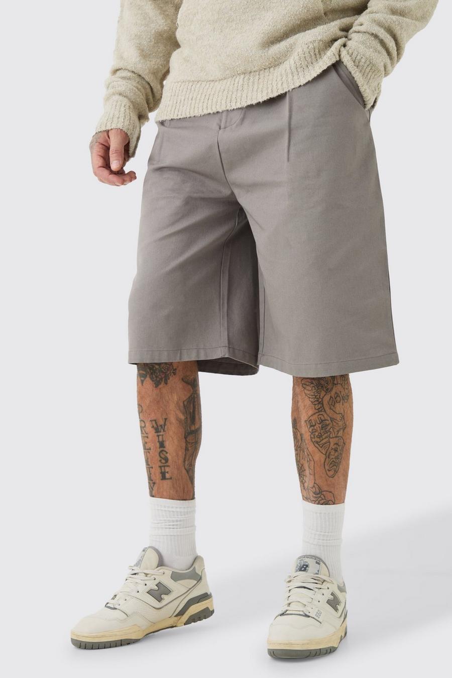 Pantaloni tuta Tall in twill con vita fissa, Grey image number 1