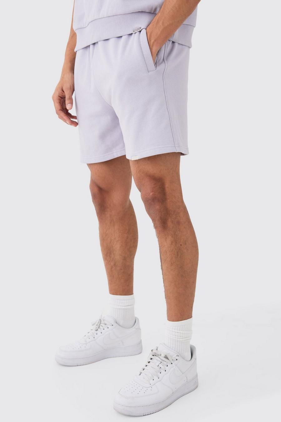 Lilac Korta shorts i tjockt tyg med ledig passform