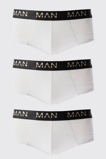 3 Pack Gold Man Dash Briefs In White white