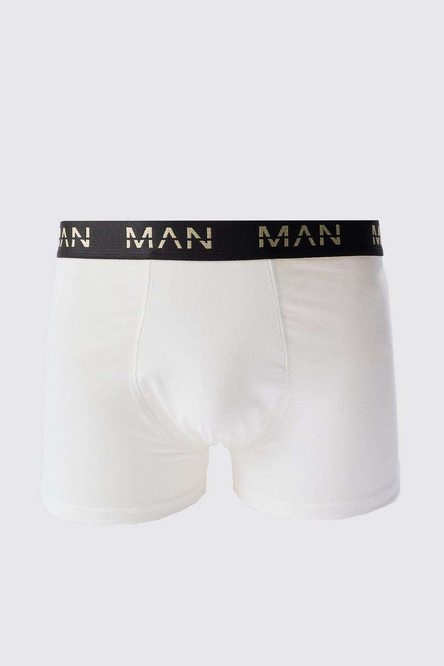 Weiße Man Dash Boxershorts in Gold, White image number 1