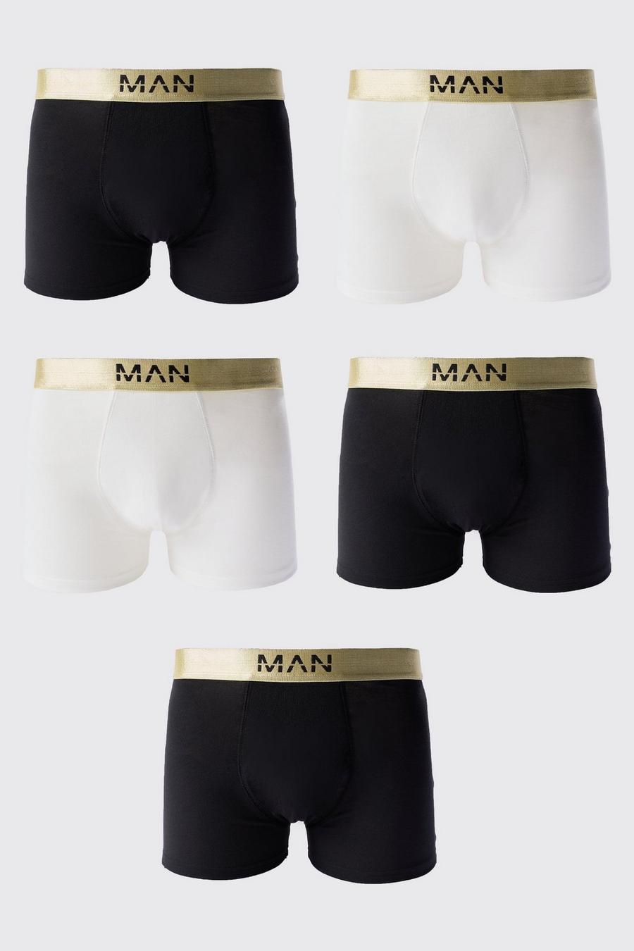 5 Pack Man Dash Gold Waistband Boxers In Multi image number 1