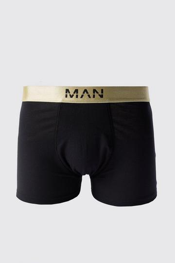 Man Dash Gold Waistband Boxers In Black black