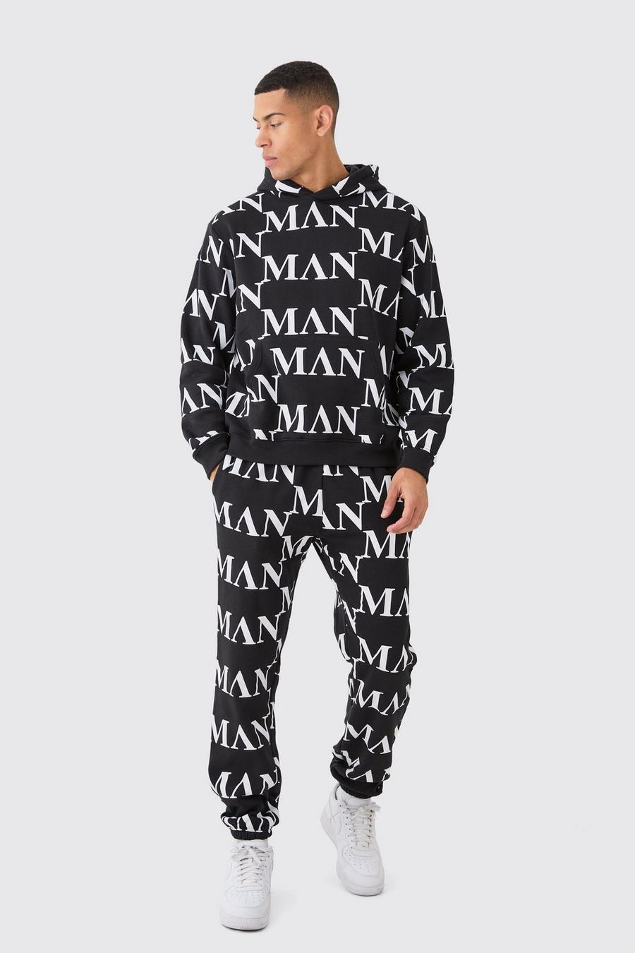 Black Man Roman All Over Print Hooded Tracksuit image number 1