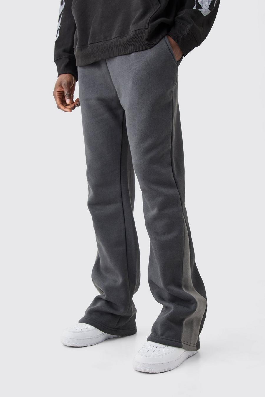 Charcoal Stacked Gusset Joggers image number 1