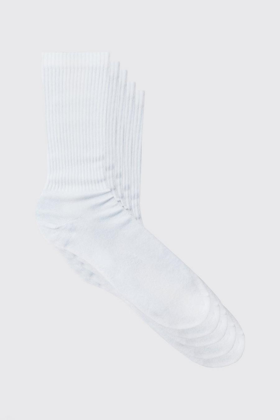 Lot de 5 paires de chaussettes unies, White image number 1