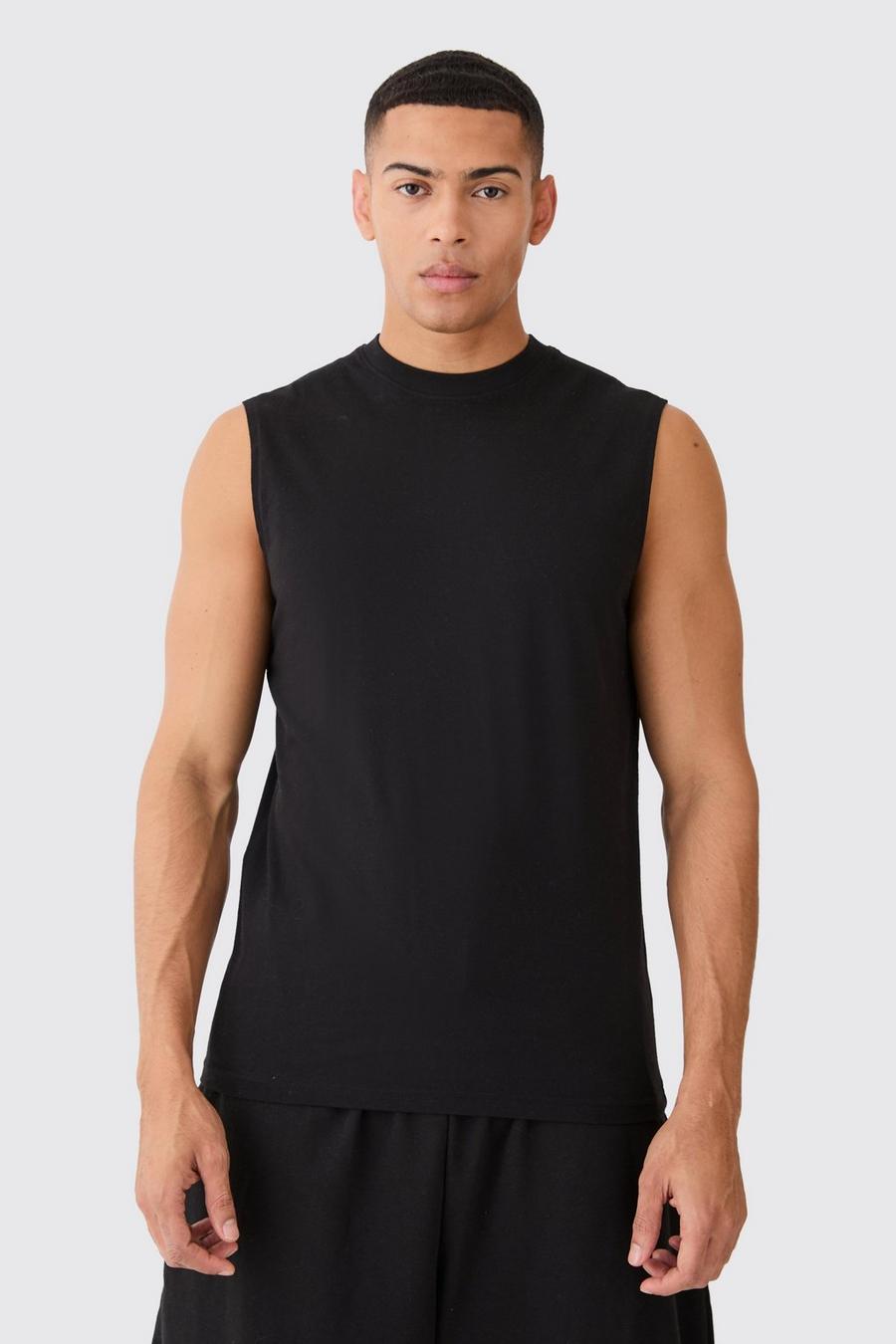Camiseta sin mangas MAN básica, Black image number 1
