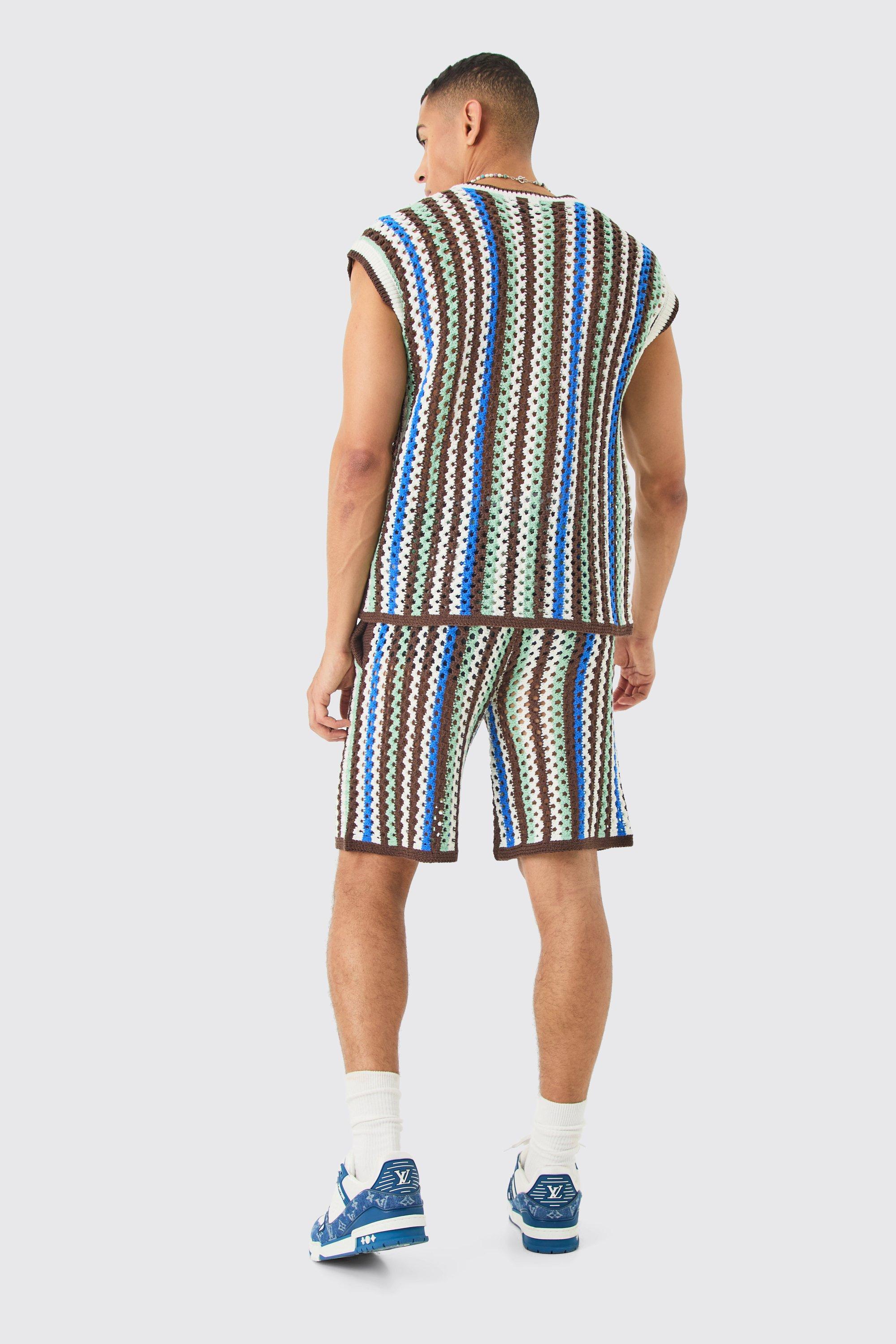 Relaxed Open Stitch Knitted Shorts | boohoo USA