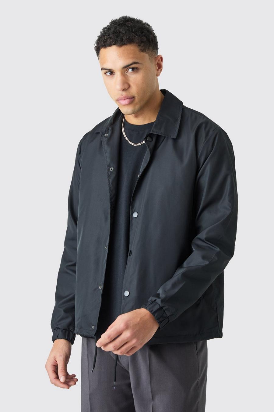 Black Collared Coach Jacket image number 1