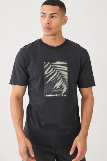 Heavyweight Interlock Palm Graphic Embroidered T-shirt black